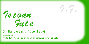 istvan fule business card
